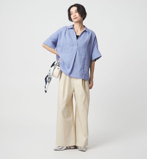 UNITED ARROWS green label relaxing「リネン スキッパー ショートスリーブ シャツ」|シャツ・ブラウス|