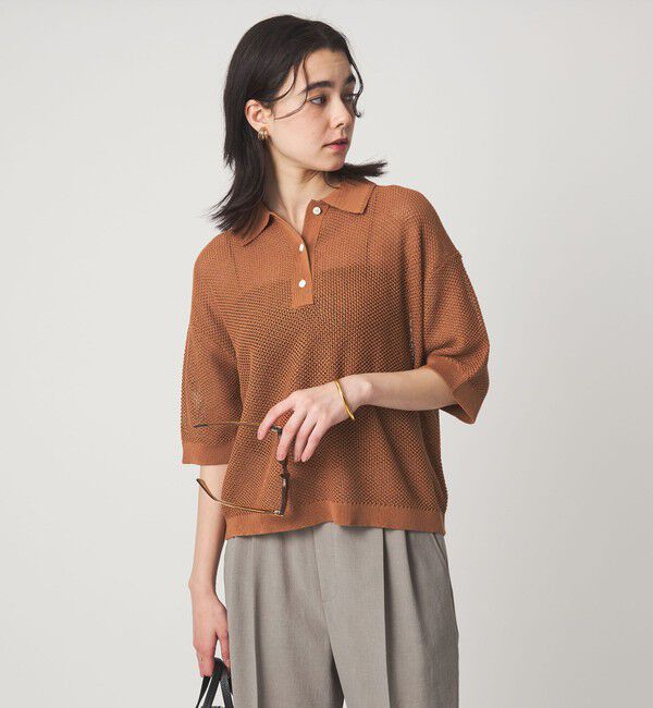 UNITED ARROWS green label relaxing「メッシュ ポロニット ウォッシャブル」|ニット・セーター|