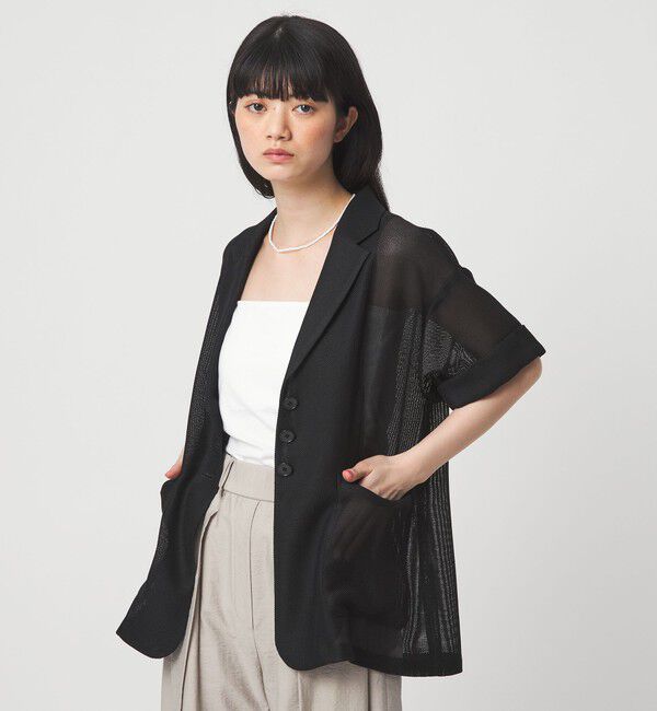 EMMEL REFINES「＜EMMEL REFINES＞EM カラミ 3ボタン ショートスリーブ ジャケット」|テーラードジャケット|
