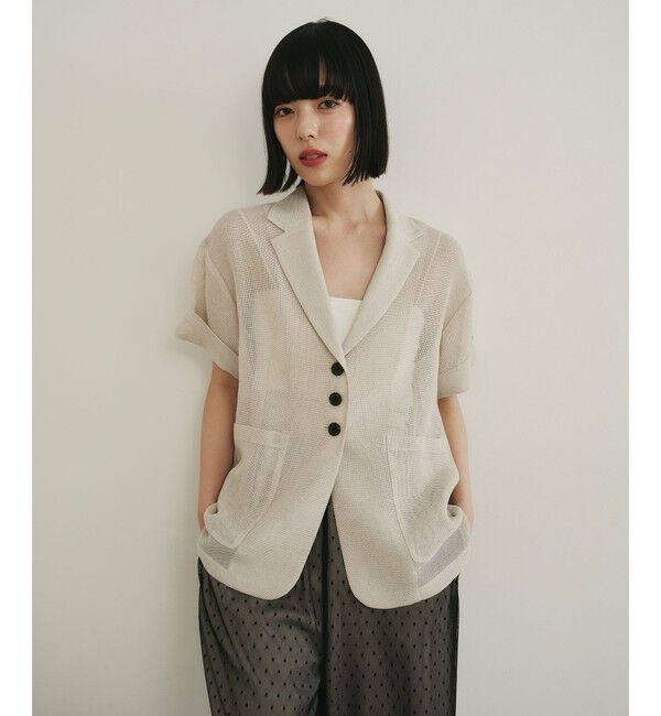 EMMEL REFINES「＜EMMEL REFINES＞EM カラミ 3ボタン ショートスリーブ ジャケット」|テーラードジャケット|NATURAL