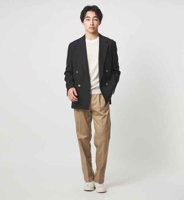 UNITED ARROWS green label relaxing「リネン ポリエステル ボーダー クルーネック 半袖 ニット -ウォッシャブル-」|ニット・セーター|