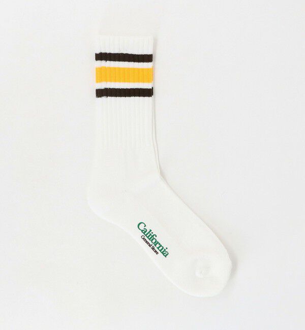 California General Store「＜CGS.＞リブ ラインソックス」|ソックス|YELLOW
