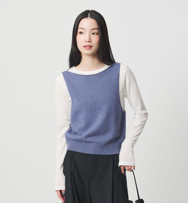 BEAUTY&YOUTH UNITED ARROWS「コットン麻ブレンド カシュクール 2WAYニットベスト  ウォッシャブル」|ベスト・ジレ|