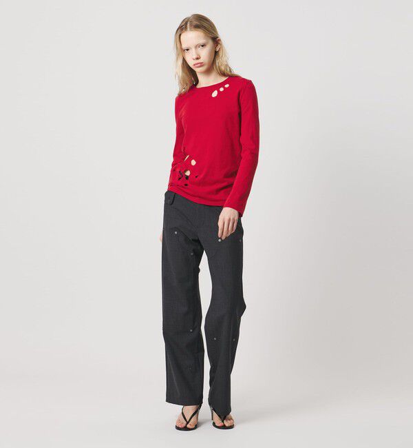 ATTISESSION「＜ATTISESSION＞フラワーモチーフ ホール ロングスリーブ Tシャツ」|Tシャツ・カットソー|