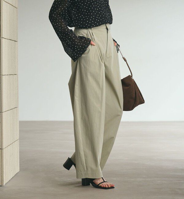 BEAUTY&YOUTH UNITED ARROWS「タックカーブパンツ ウォッシャブル 接触冷感」|その他|LIME