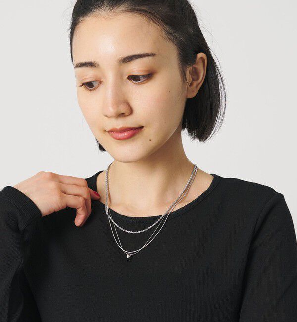 BEAUTY&YOUTH UNITED ARROWS「メタルトップ ミックスチェーン 3連 ネックレス」|ネックレス|