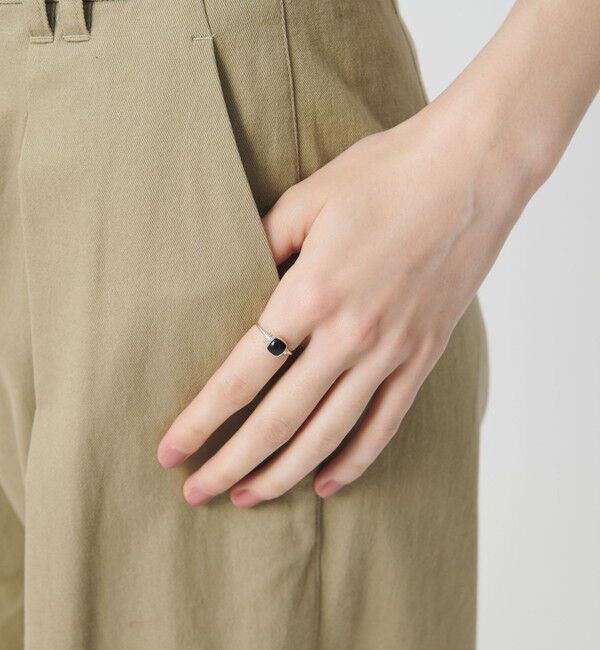 BEAUTY&YOUTH UNITED ARROWS「＜BAITS＞スクエア ストーン リング」|リング|BLACK