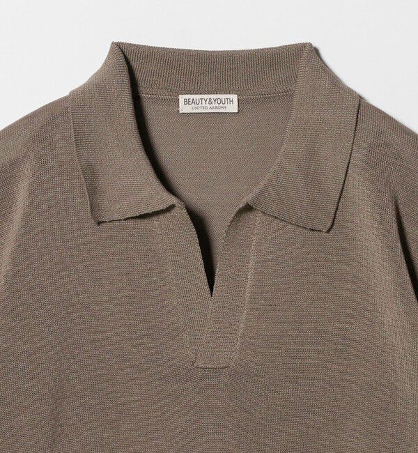 BEAUTY&YOUTH UNITED ARROWS「シャイン ギマ スキッパー ポロニット ウォッシャブル」|ニット・セーター|