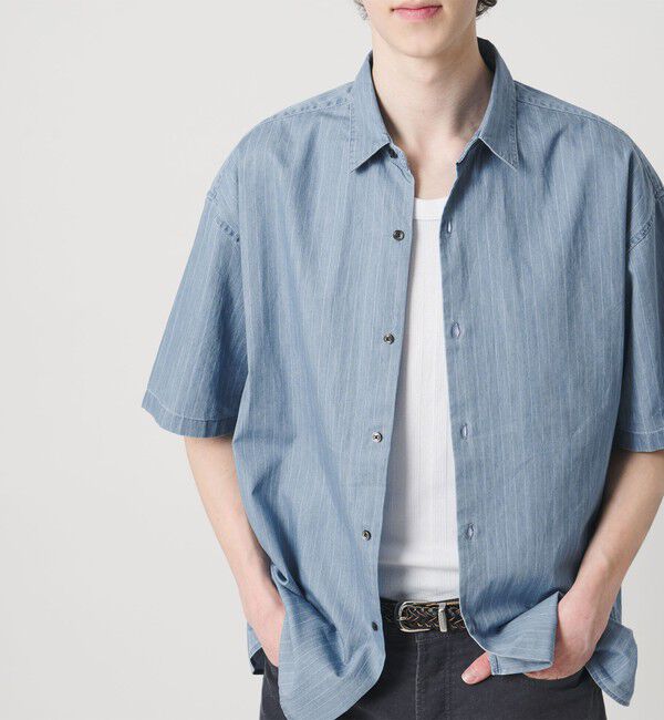 MONKEY TIME「4オンス ストライプ デニム シャツ」|シャツ・ブラウス|