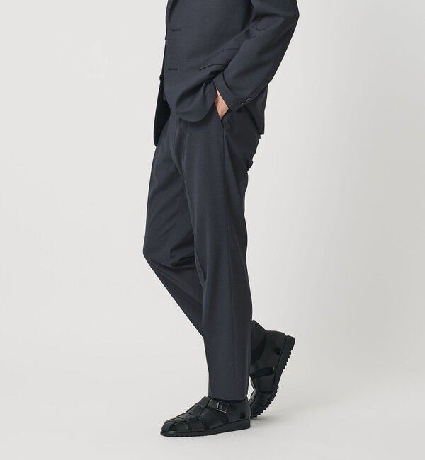 BEAUTY&YOUTH UNITED ARROWS「ASTY 1プリーツ スラックス NO.5 セットアップ対応」|チノ|NAVY