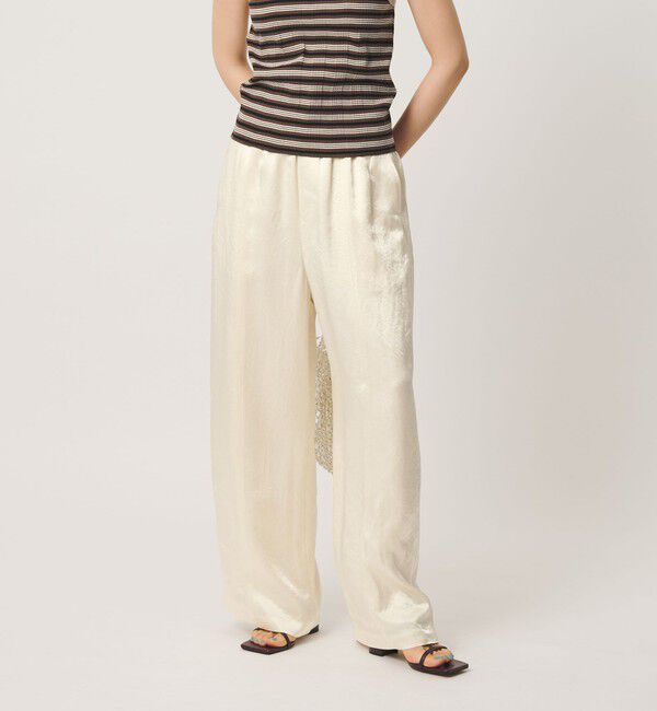 BEAUTY&YOUTH UNITED ARROWS「アセテートサテン ワイド イージーパンツ ウォッシャブル/オフホワイト」|その他|