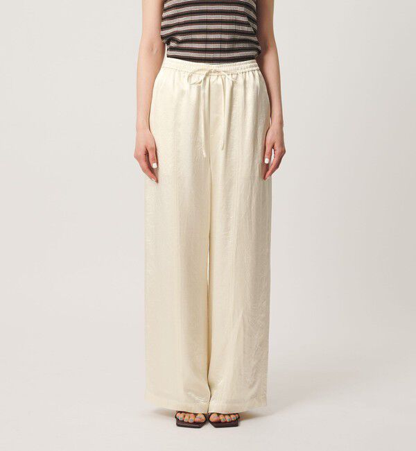 BEAUTY&YOUTH UNITED ARROWS「アセテートサテン ワイド イージーパンツ ウォッシャブル/オフホワイト」|その他|