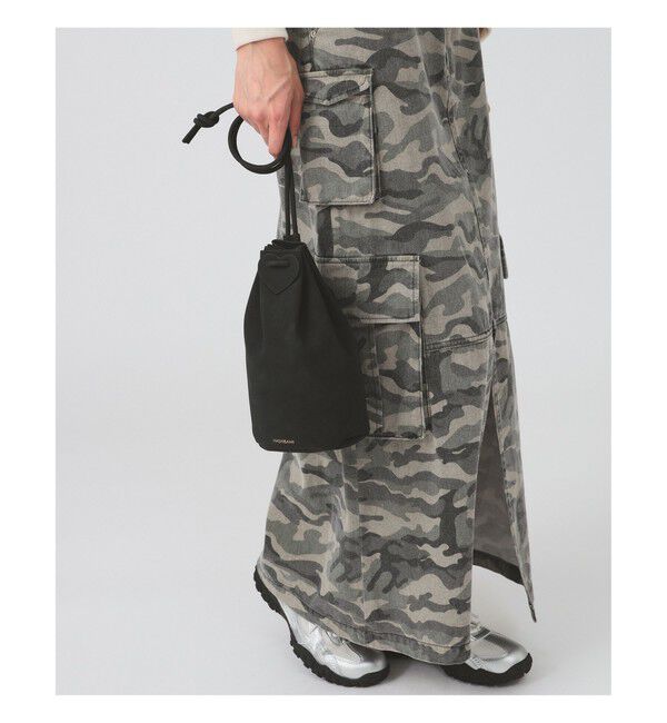 Ray BEAMS 「【WEB限定】 Hashibami / スエード ボンサック ポシェット」|ハンドバッグ|BLACK