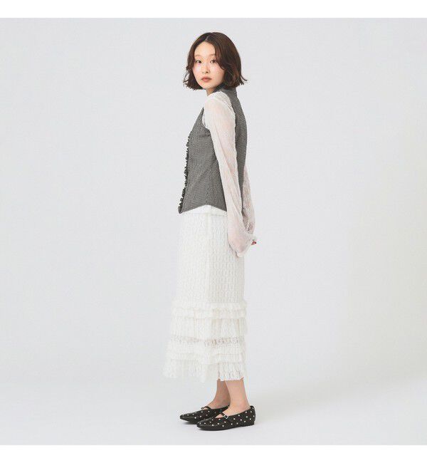 Ray BEAMS 「カット レース ティアード ヘム スカート」|スカート|