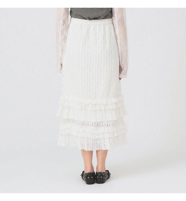Ray BEAMS 「カット レース ティアード ヘム スカート」|スカート|