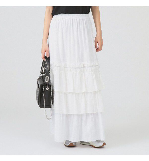 Ray BEAMS 「カットソーレース ティアード スカート」|スカート|