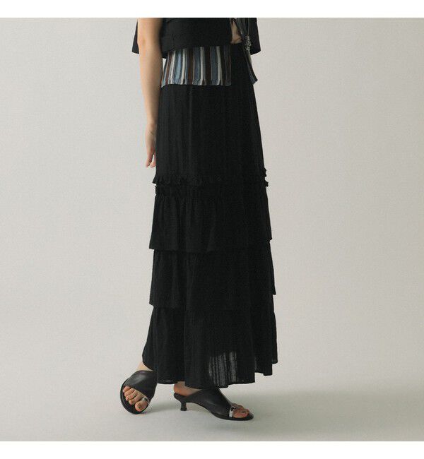 Ray BEAMS 「カットソーレース ティアード スカート」|スカート|