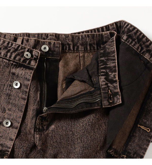 Ray BEAMS 「デニムスカート レイヤード パンツ」|デニム|