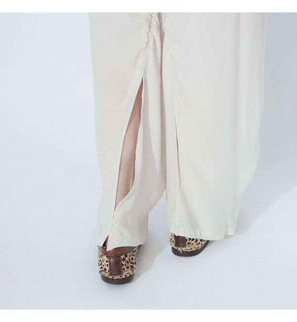 BEAMSBOY「maturely / リサイクル アムンゼン シャーリング アンド スリット パンツ」|チノ|