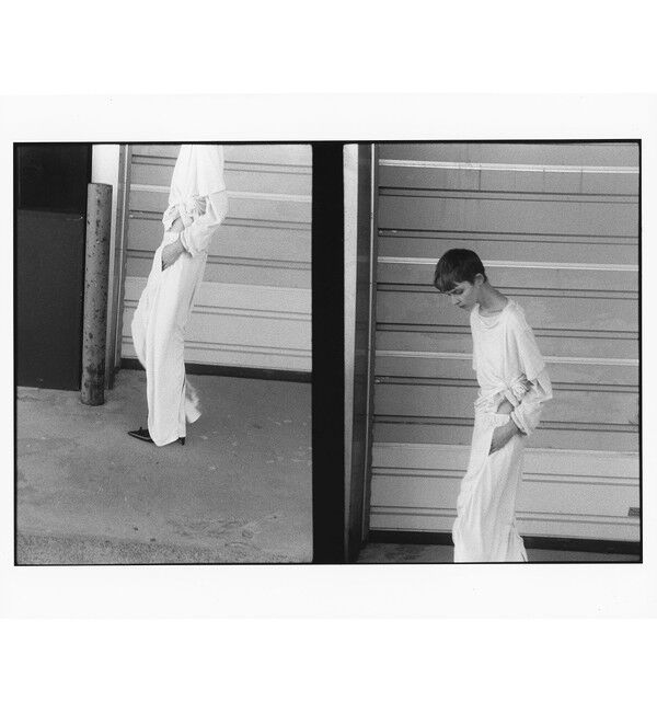 BEAMSBOY「maturely / リサイクル アムンゼン シャーリング アンド スリット パンツ」|チノ|