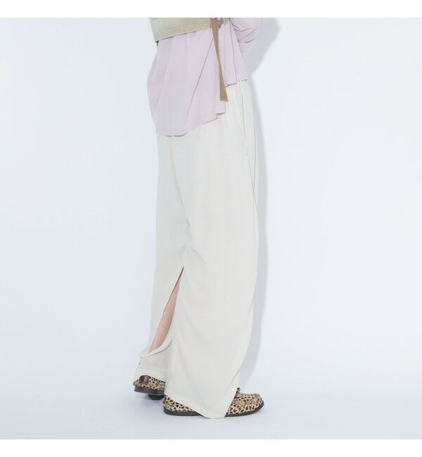 BEAMSBOY「maturely / リサイクル アムンゼン シャーリング アンド スリット パンツ」|チノ|