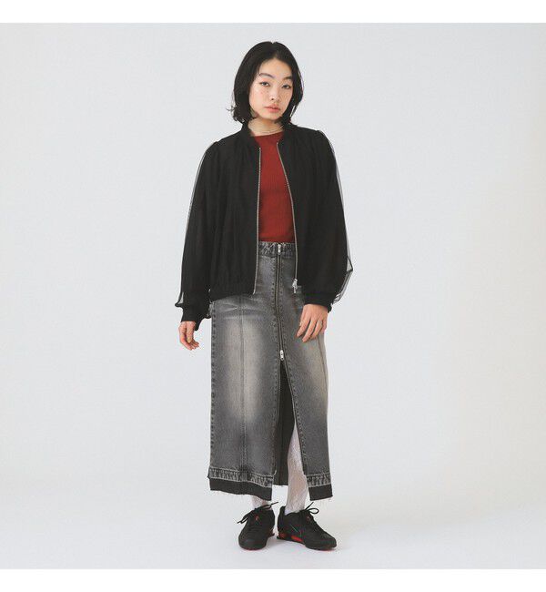 Ray BEAMS 「チュール ギャザー シアー ブルゾン」|ブルゾン・スタジャン|