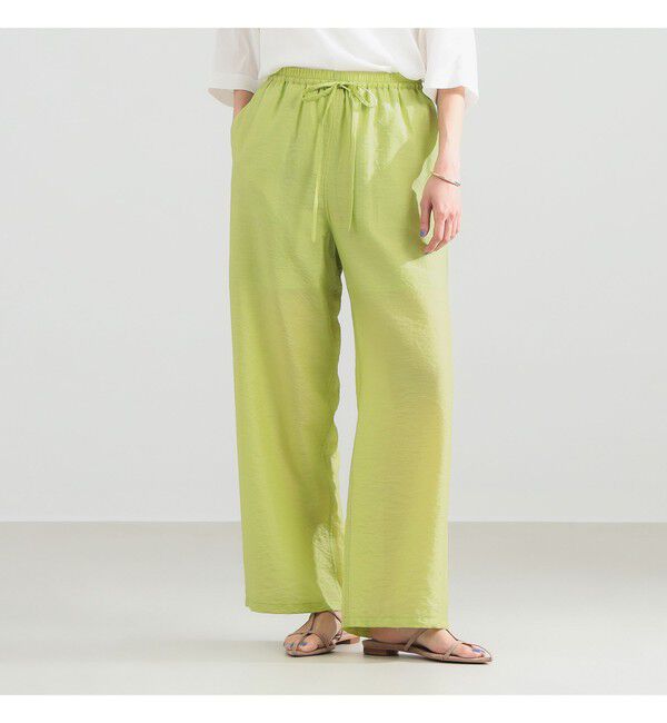 Demi-Luxe BEAMS 「レーヨンリネン ドロスト イージーパンツ」|チノ|LIME