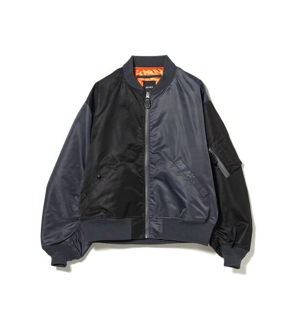 BEAMS「【ワイドフィット】クレイジー MA-1」|ブルゾン・スタジャン|