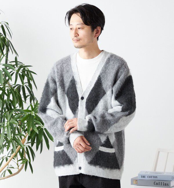 SHIPS any「SHIPS any: シャギー パターン ユニセックス ニット カーディガン 23AW◇」|カーディガン|