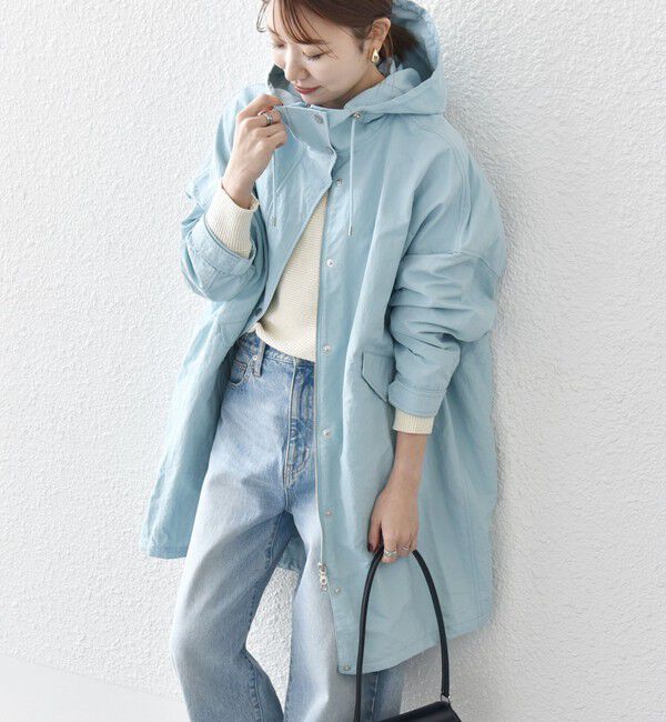 SHIPS any「SHIPS any:〈洗濯機可能〉オーバー フーディ ブルゾン コート」|その他|ライトブルー