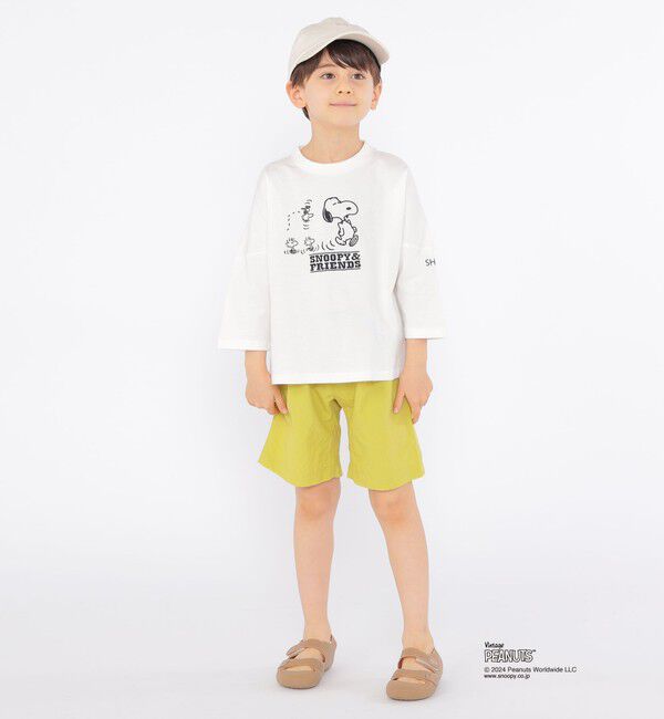 SHIPS KIDS「SHIPS KIDS:100～130cm / スヌーピー 7分袖 TEE」|Tシャツ・カットソー|