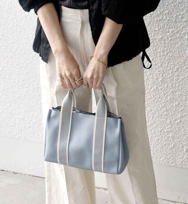 SHIPS any「【WEB限定】SHIPS any: ライン テープ ハンドル トート バッグ」|ハンドバッグ|