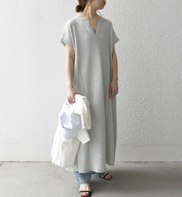 SHIPS any「SHIPS any:〈洗濯機可能〉ワッフル スキッパー Aライン ワンピース」|ワンピース|