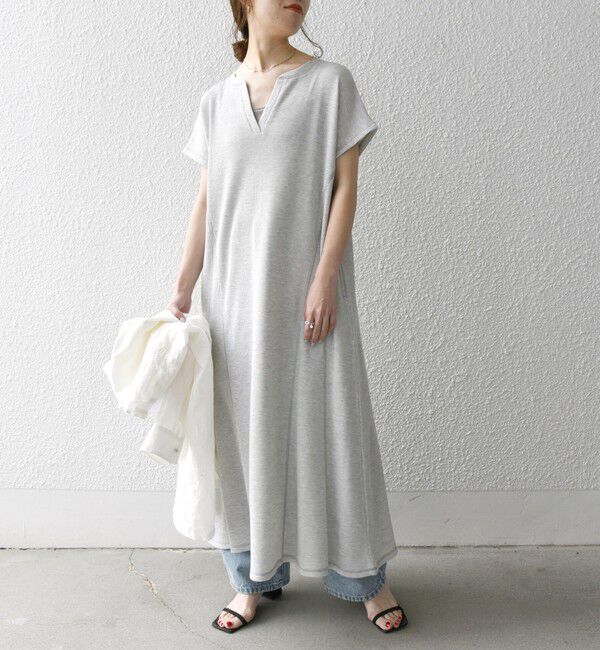 SHIPS any「SHIPS any:〈洗濯機可能〉ワッフル スキッパー Aライン ワンピース」|ワンピース|