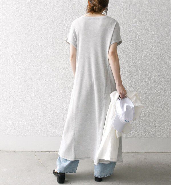 SHIPS any「SHIPS any:〈洗濯機可能〉ワッフル スキッパー Aライン ワンピース」|ワンピース|