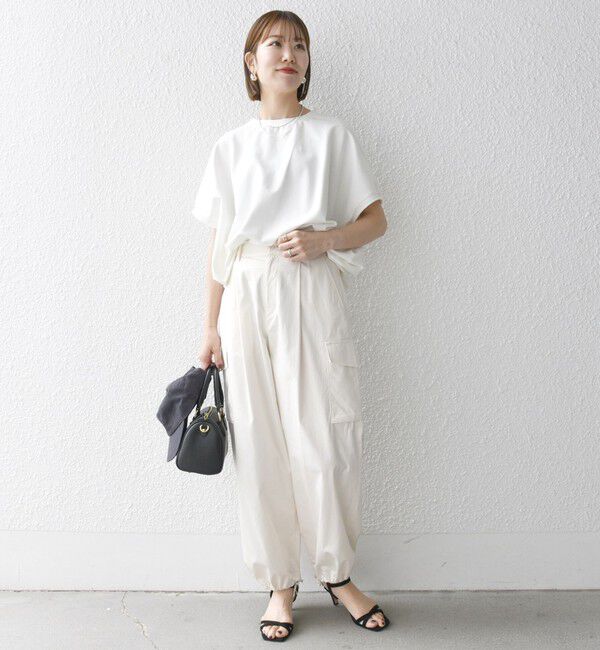 SHIPS any「【WEB限定】SHIPS any:〈洗濯機可能〉インレイ コクーン ショートスリーブ プルオーバー」|Tシャツ・カットソー|