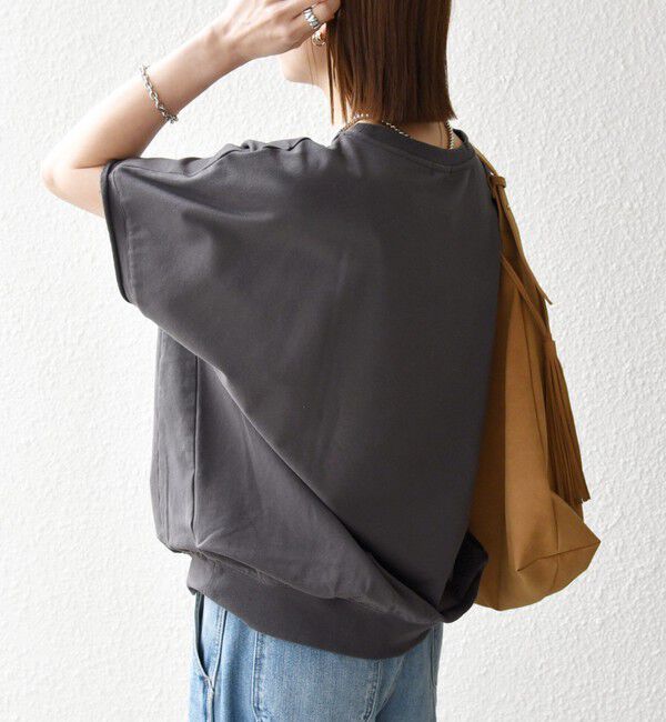 SHIPS any「【WEB限定】SHIPS any:〈洗濯機可能〉インレイ コクーン ショートスリーブ プルオーバー」|Tシャツ・カットソー|