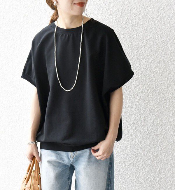 SHIPS any「【WEB限定】SHIPS any:〈洗濯機可能〉インレイ コクーン ショートスリーブ プルオーバー」|Tシャツ・カットソー|