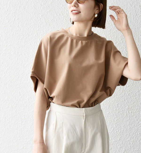 SHIPS any「【WEB限定】SHIPS any:〈洗濯機可能〉インレイ コクーン ショートスリーブ プルオーバー」|Tシャツ・カットソー|