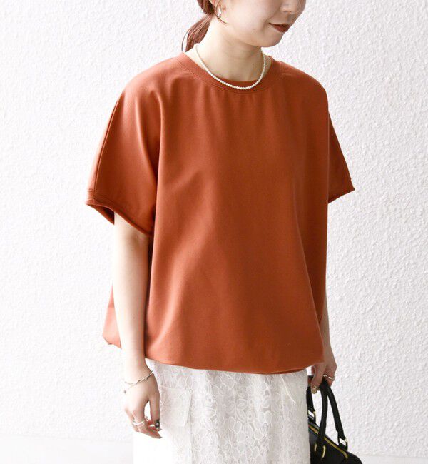 SHIPS any「【WEB限定】SHIPS any:〈洗濯機可能〉インレイ コクーン ショートスリーブ プルオーバー」|Tシャツ・カットソー|