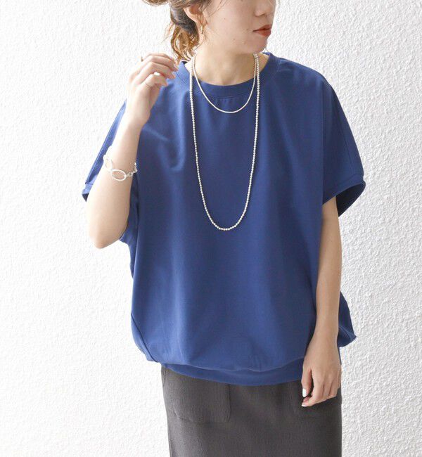 SHIPS any「【WEB限定】SHIPS any:〈洗濯機可能〉インレイ コクーン ショートスリーブ プルオーバー」|Tシャツ・カットソー|