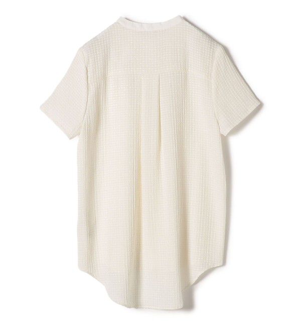 SHIPS for women「〈手洗い可能〉ジャカード バンドカラー ショート スリーブ ブラウス」|シャツ・ブラウス|