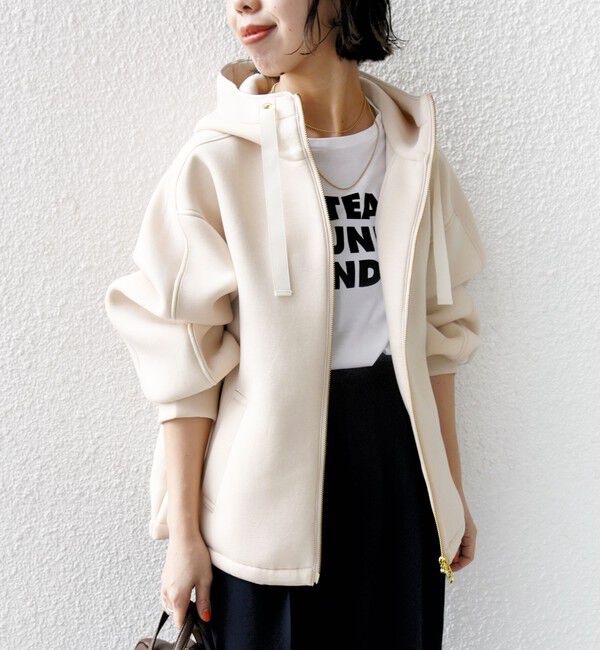 SHIPS for women「【WEB限定】〈手洗い可能〉ダンボール ダブルジップ フーディー 1」|パーカー|