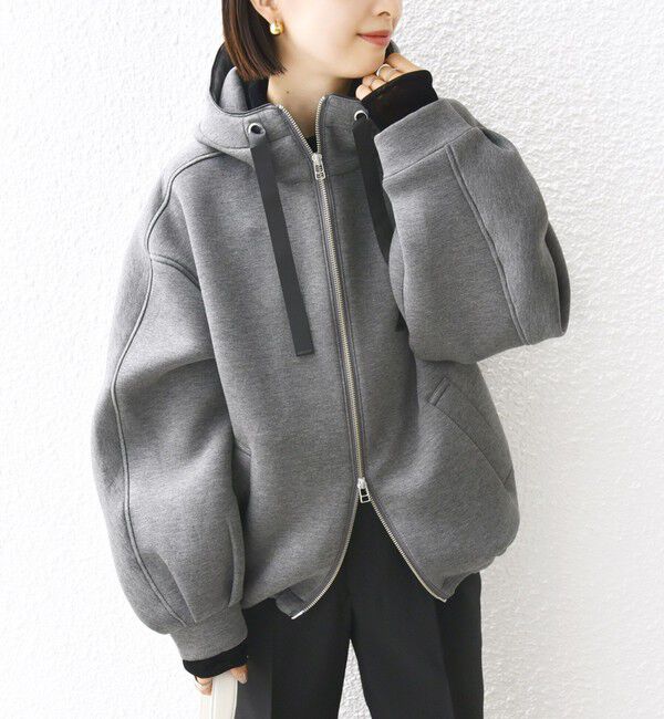 SHIPS for women「【WEB限定】〈手洗い可能〉ダンボール ダブルジップ フーディー 1」|パーカー|