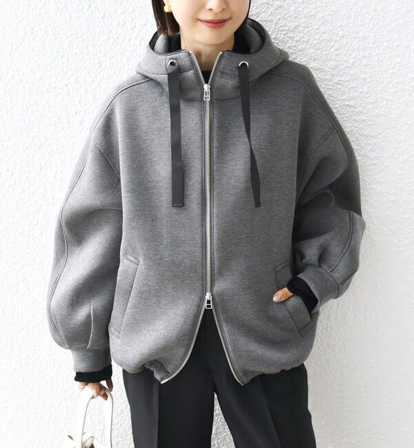 SHIPS for women「【WEB限定】〈手洗い可能〉ダンボール ダブルジップ フーディー 1」|パーカー|