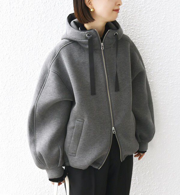 SHIPS for women「【WEB限定】〈手洗い可能〉ダンボール ダブルジップ フーディー 1」|パーカー|