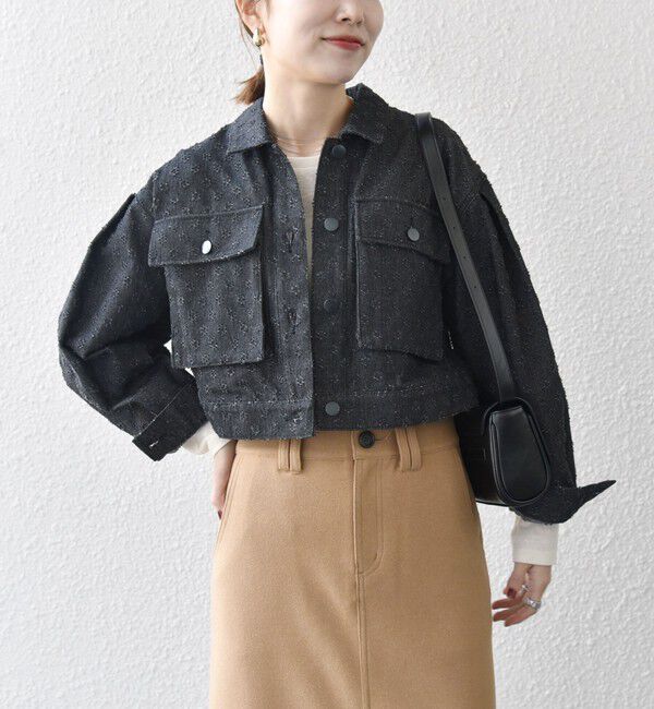 SHIPS any「bon_meur:〈洗濯機可能〉クラッシュ デニム ショート ジャケット」|デニムジャケット|