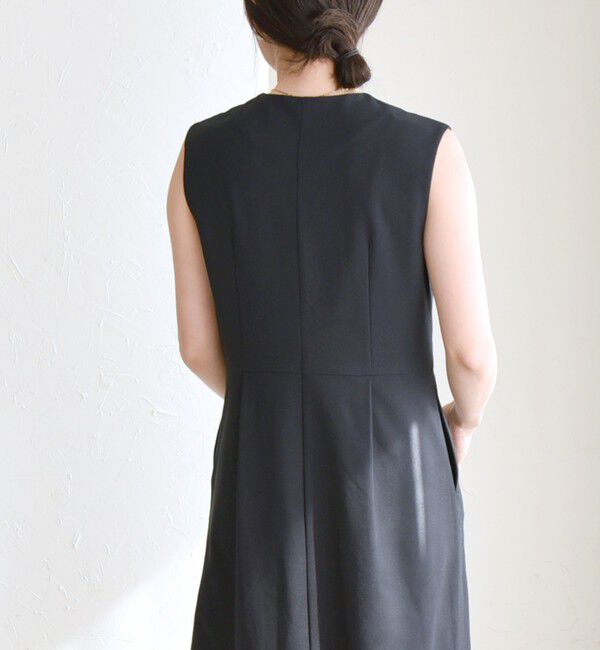 quaranciel「quaranciel: Vカラー ロング ジレ ワンピース」|ワンピース|