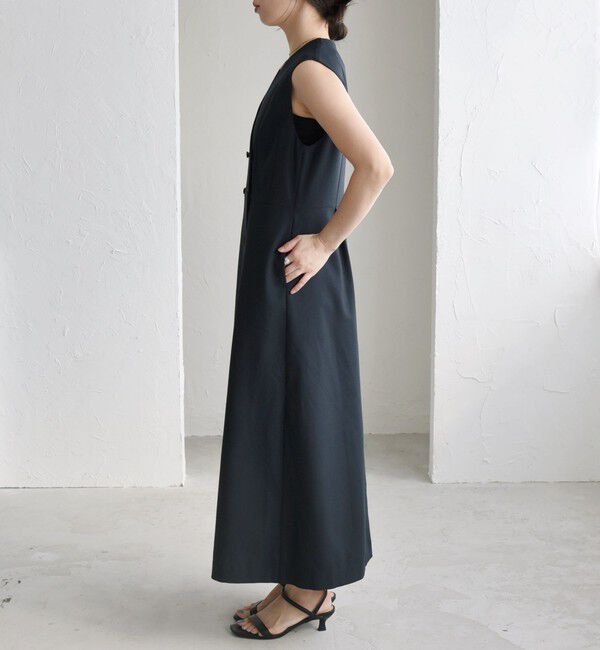 quaranciel「quaranciel: Vカラー ロング ジレ ワンピース」|ワンピース|