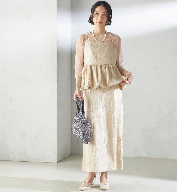 SHIPS for women「kaene:バルーン ペプラム ドレス（セレモニー対応可）」|ドレス|ベージュ